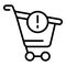 Regulated cash cart icon, outline style