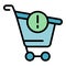 Regulated cash cart icon vector flat