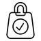 Regulated products bag icon, outline style