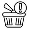 Regulated products basket icon, outline style