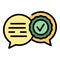 Regulated products chat icon vector flat