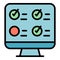 Regulated products computer icon vector flat