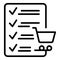 Regulated products paper icon, outline style