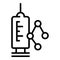 Regulated products syringe icon, outline style