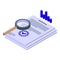 Regulation paper icon isometric vector. Rule trade