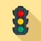 Regulation traffic lights icon, flat style
