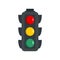 Regulation traffic lights icon, flat style