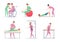 Rehabilitation. Medical illustrations recruitment and physiotherapy treatment rehabilitation of disabled persons exact