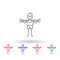 Rehabilitation, physiotherapy, dumbbell multi color icon. Simple thin line, outline  of physiotherapy icons for ui and ux,