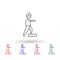 Rehabilitation, physiotherapy, man multi color icon. Simple thin line, outline  of physiotherapy icons for ui and ux,