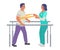 Rehabilitation, physiotherapy treatment of people with injury, disability, flat vector illustration.