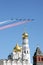 Rehearsal of the parade (flying fighters) in Moscow