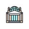 Reichstag Building, landmark of Berlin, German flat color line icon.