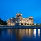 The Reichstag building at night in Berlin