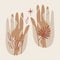 Reiki hand healing energy magical vector illustration
