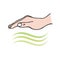 Reiki-Hands-on healing showing hand sending univeral energy waves for emotional