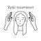 Reiki treatment alternative medicine doodle.