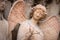 Reims, France - The Smiling Angel Statue on the Entrance Outside the Reims Cathedral