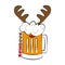 Reinbeer-funny christmas text and cute beer mug with reindeer antler.