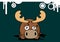 Reindeer ball cute cartoon background4