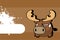 Reindeer ball cute cartoon background8