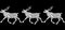 Reindeer Christmas sleigh gift delivery embroidery seamless border.Monochrome white black New Year fashion decoration