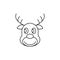 Reindeer Christmas thin line icon