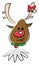 A reindeer in colorful festive costume vector color drawing or illustration