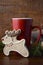 Reindeer Cookie and Coffee Cup.