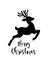 Reindeer deer vector silhouette.Merry Christmas.
