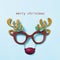 Reindeer eyeglasses and text merry christmas