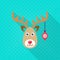 Reindeer face christmas flat icon