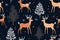 Reindeer festive seamless pattern background