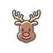Reindeer Head Christmas Icon Vector Illustration