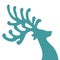 Reindeer head turquoise isolated background