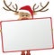Reindeer holding blank sign