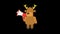 Reindeer holding megaphone and says. Alpha channel