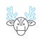 reindeer line icon, outline symbol, vector illustration, concept sign