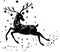 Reindeer ornamental silhouette isolated on white background