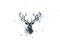 Reindeer portrait art shape dot art texture, ink blot partition, generative AI