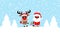 Reindeer Pulling Sleigh With Santa Sunglasses Snow And Forest Blue