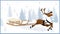 Reindeer pulling sleighs