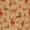 Reindeer seamless pattern vintage hipster texture