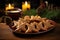 reindeer-shaped cookies on a square plate