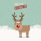 Reindeer snowy background