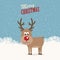 Reindeer snowy background