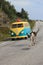 Reindeer van, and other vehicles on the road to North Cape