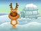 Reindeer in Winter, illustration