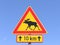 Reindeers traffic sign