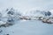 Reine village on Lofoten islands, Norway, beautiful view of the village and the sea bay